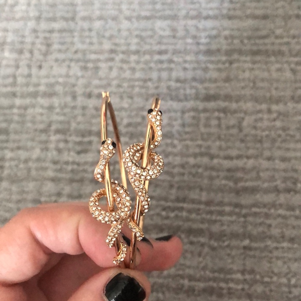 Gold snake hoops